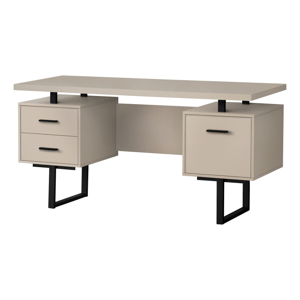 Monarch Specialties Violet 60inW Computer Desk, Taupe