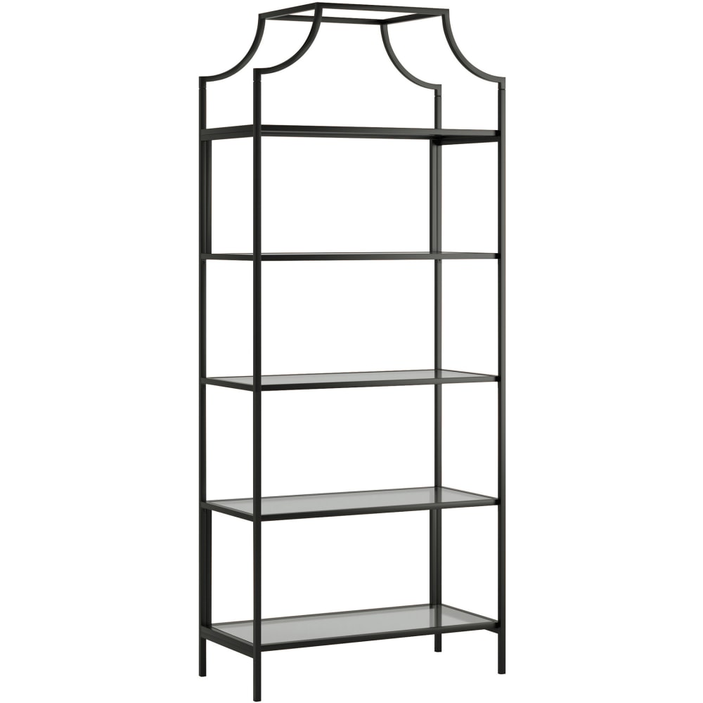 Sauder International Lux 71inH 5-Shelf Bookcase, Black