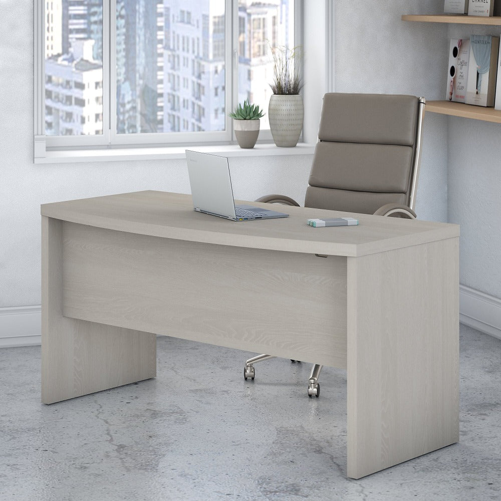 Bush Business Furniture Echo 60inW Bow-Front Computer Desk, Gray Sand, Standard Delivery