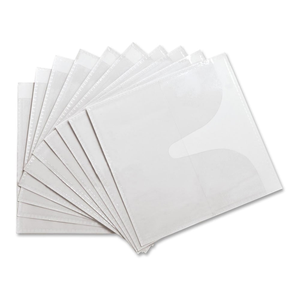 Compucessory Self-Adhesive Poly CD/DVD Holders - 1 x CD/DVD Capacity - White - Polypropylene - 50 / Pack