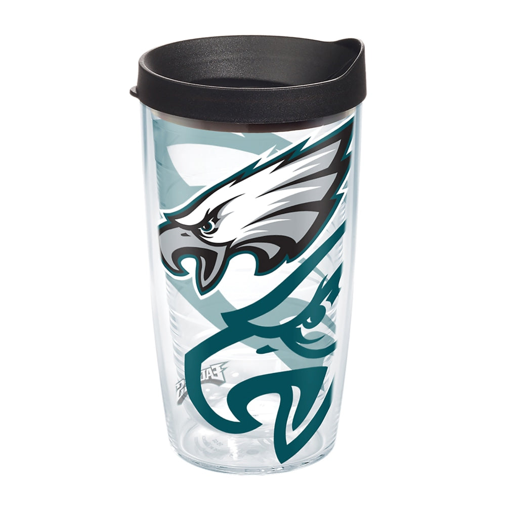 Tervis NFL Tumbler With Lid, 16 Oz, Philadelphia Eagles, Clear