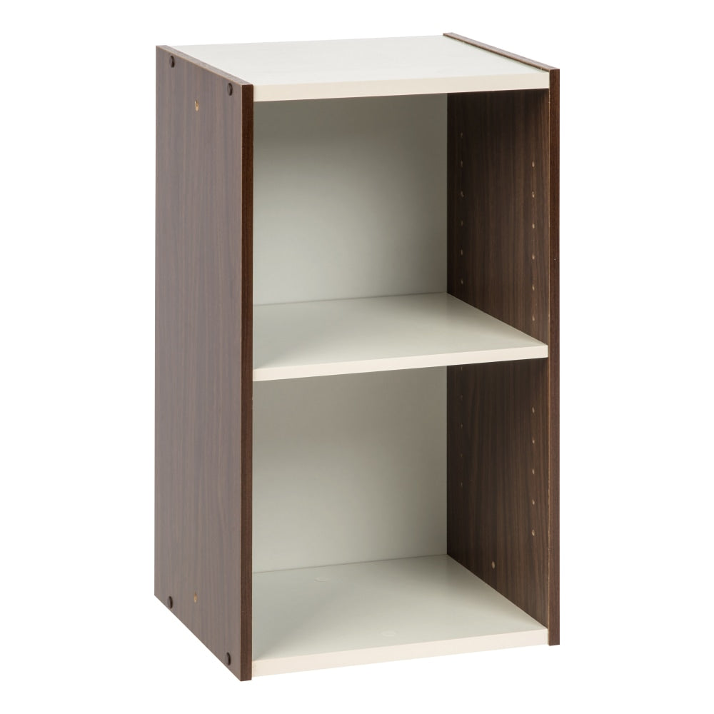 IRIS Sema 23in 2-Cubby Space-Saving Shelf, Walnut Brown