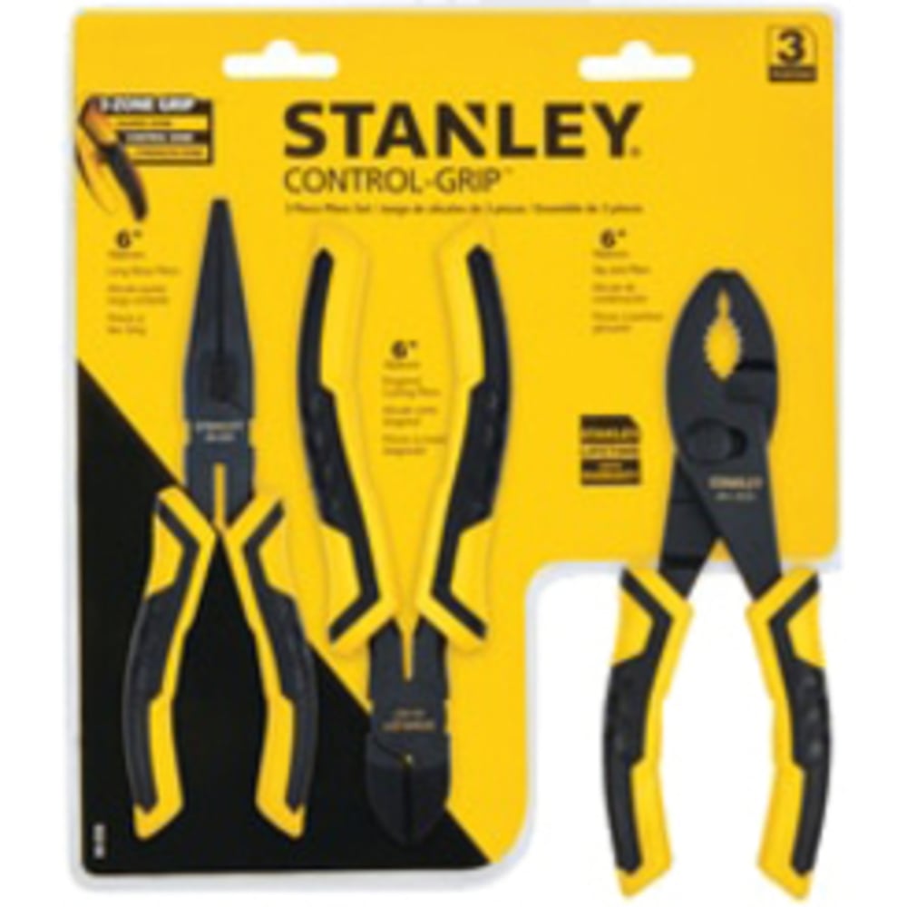 Stanley Tools 3 pc. Pliers Set - Steel - Comfortable Grip, Drop Forged, Corrosion Resistant, Durable