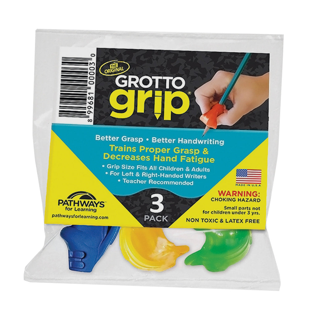 Pathways For Learning Grotto Grips, 1-11/16in, Assorted Colors, 3 Grips Per Pack, Set Of 3 Packs