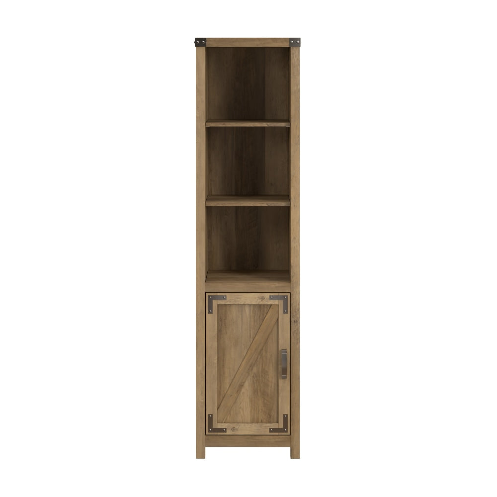 Bush Furniture Knoxville 72inH Narrow 5-Shelf Bookcase With Door, Reclaimed Pine, Standard Delivery