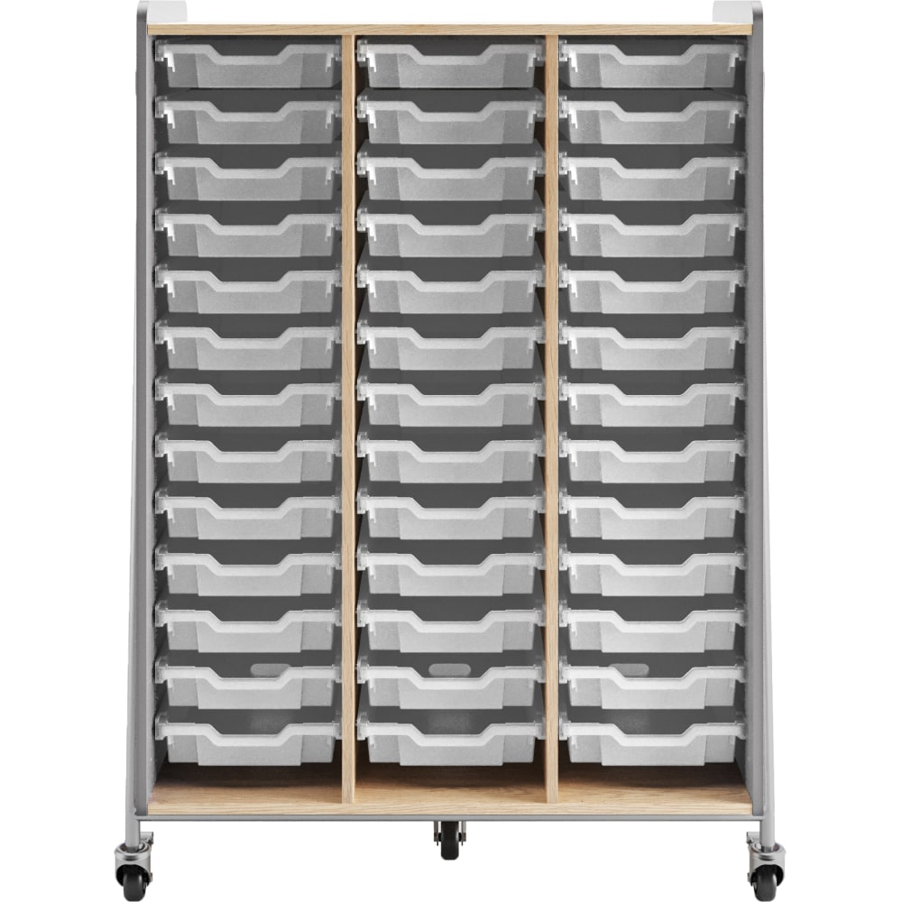 Safco Whiffle Triple-Column 39-Drawer Mobile Storage Cart, 60inH x 43-1/4inW x 19-3/4inD, Gray