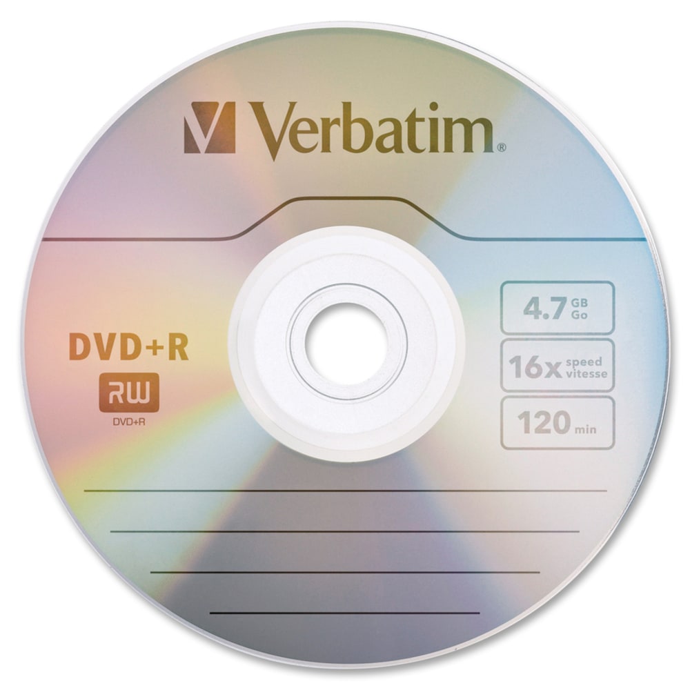 Verbatim DVD+R Recordable Media Spindle, no valueGB/no value Minutes, Pack Of no value