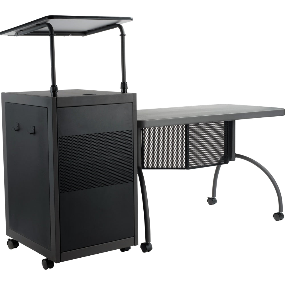 National Public Seating Oklahoma Sound Teachers WorkPod Desk And Lectern Kit, 41inH x 24inW x 68inD, Charcoal Slate