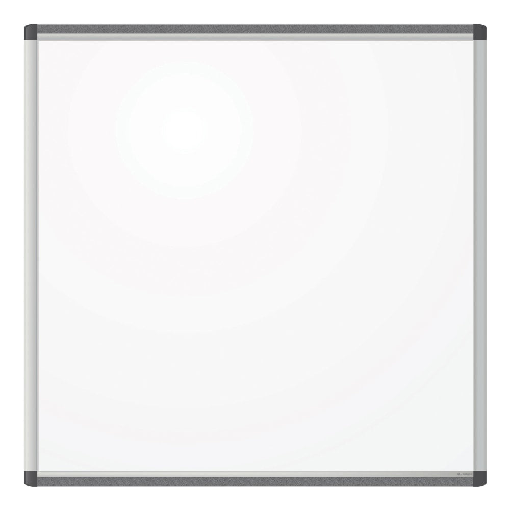 U Brands PINIT Magnetic Dry-Erase Whiteboard, 35in x 35in, Aluminum Frame With Silver Finish