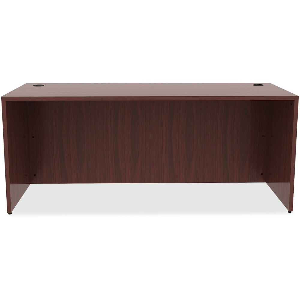 Lorell Essentials 72inW Rectangular Shell Computer Desk, Dark Mahogany