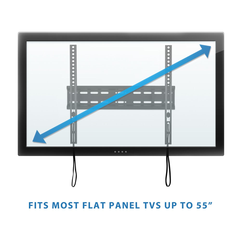 Mount-It! MI-3050 Low-Profile Slim TV Wall Mount For Screens 32 - 55in, 16-3/4inH x 18-5/16inW x 1-1/8inD, Black