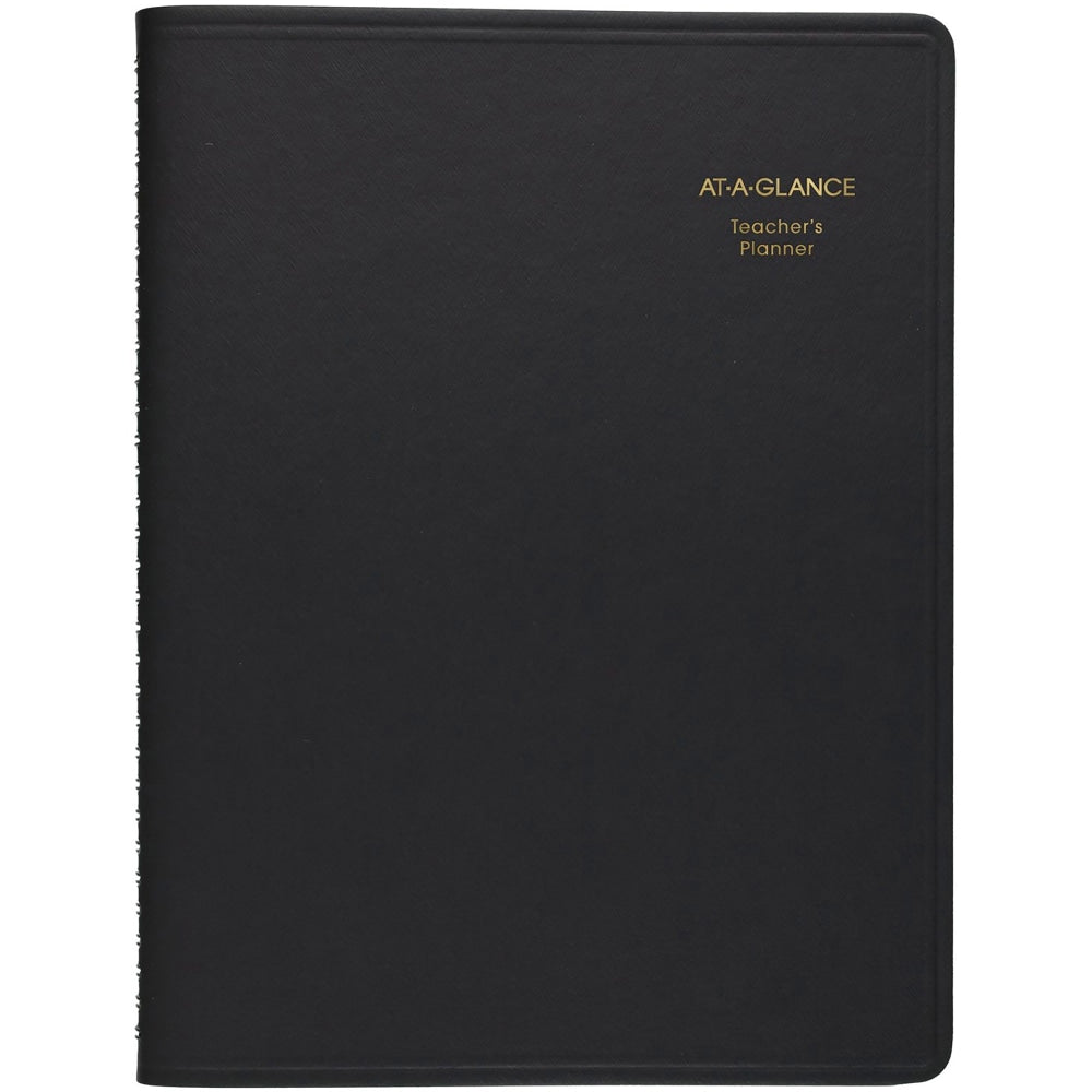 AT-A-GLANCE Undated Teachers Planner, 8 1/4in x 10 7/8in, 30% Recycled, Black