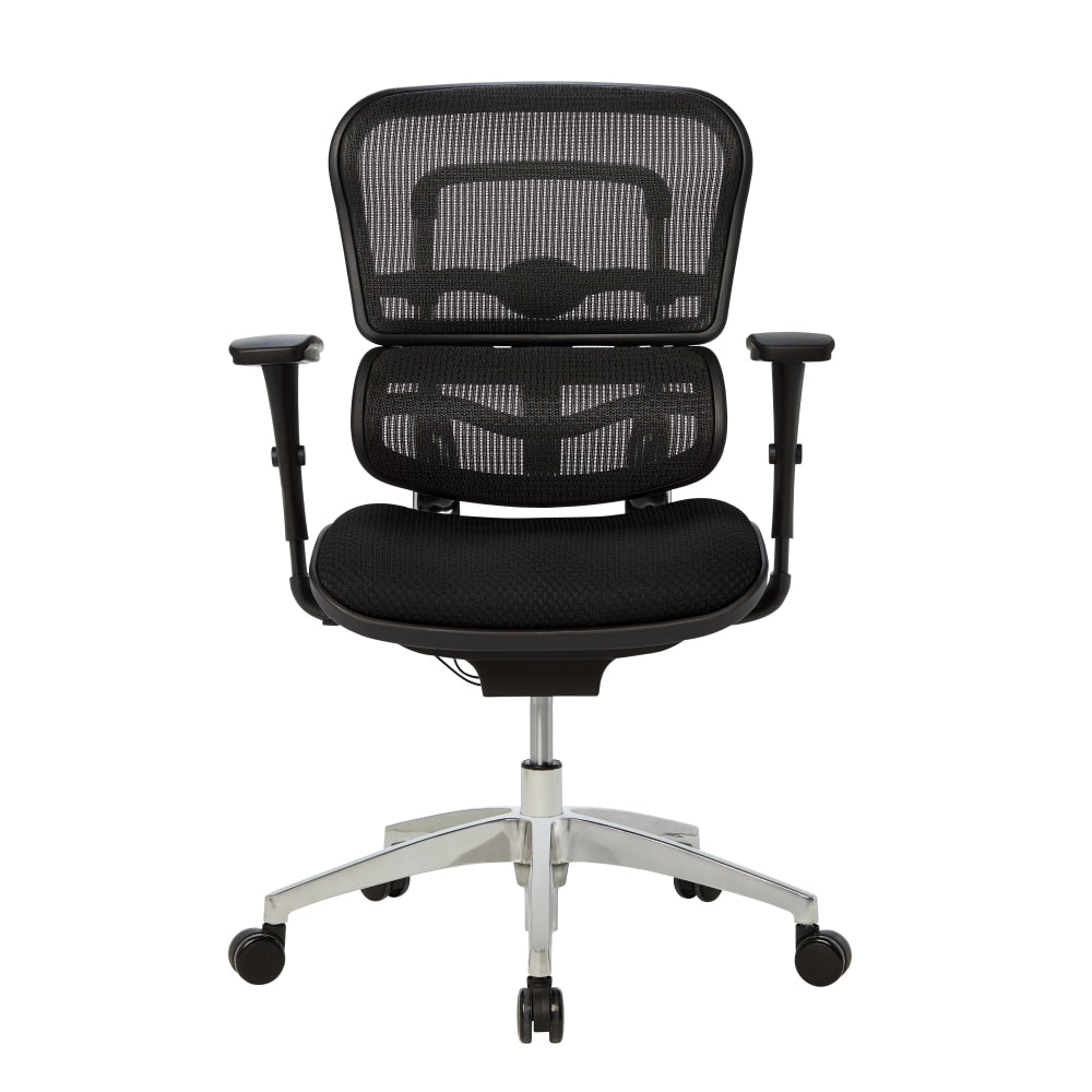 WorkPro 12000 Series Ergonomic Mesh/Premium Fabric Mid-Back Chair, Black/Black, BIFMA Compliant