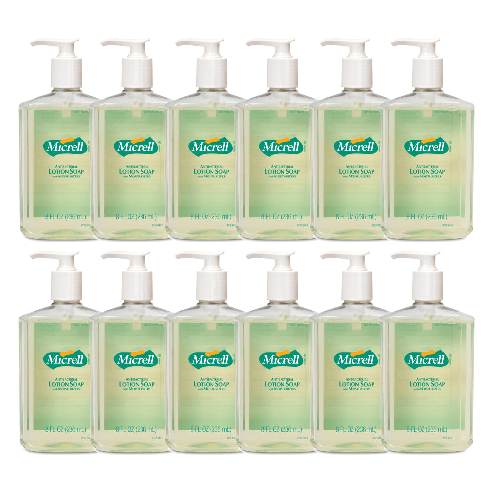 Micrell Balsam Antibacterial Lotion Hand Soap, Citrus/Floral Scent, 8 Oz, Carton Of 12 Pump Bottles