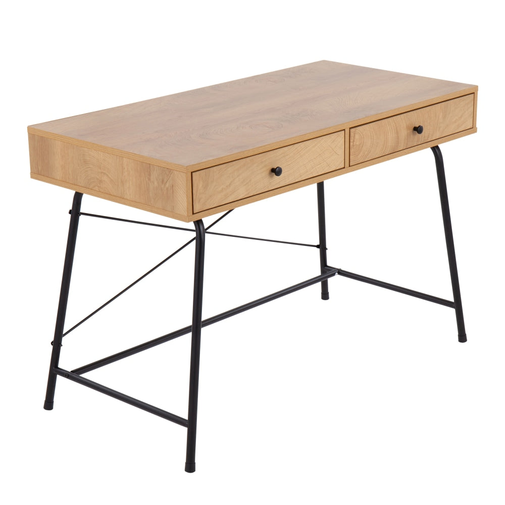 LumiSource Casper 44inW Industrial Writing Desk, Brown/Black