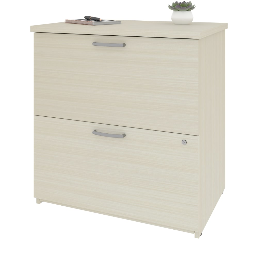 Bestar Universel 28-5/16inW x 19-5/8inD Lateral 2-Drawer File Cabinet, White Chocolate