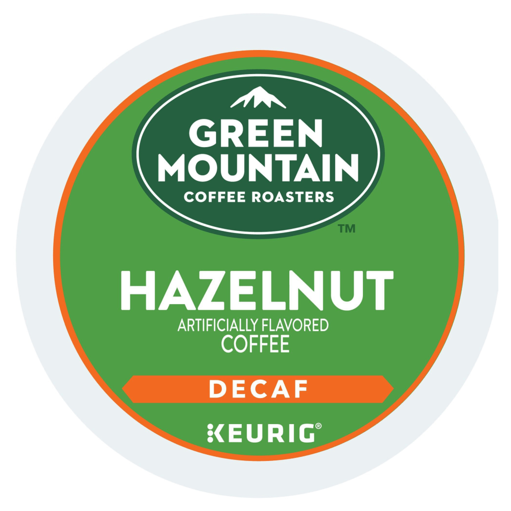 Green Mountain Coffee Single-Serve Coffee K-Cup Pods, Decaffeinated, Hazelnut, Carton Of 24