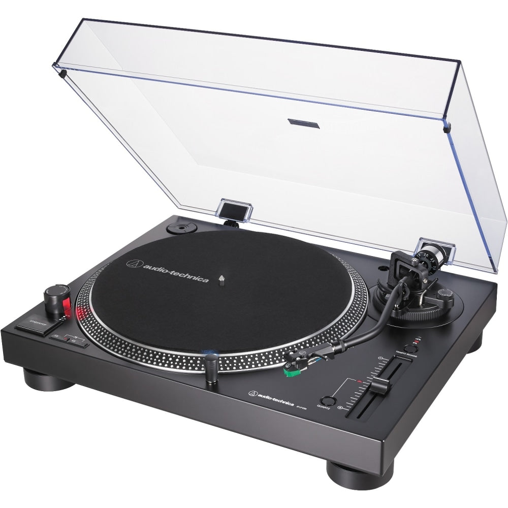 Audio-Technica Direct-Drive Turntable (Analog & USB) - Direct Drive - S-shaped Manual Tone Arm - 33.33, 45, 78 rpm - Analog MagneticDie-cast Aluminum Platter - Black - USB