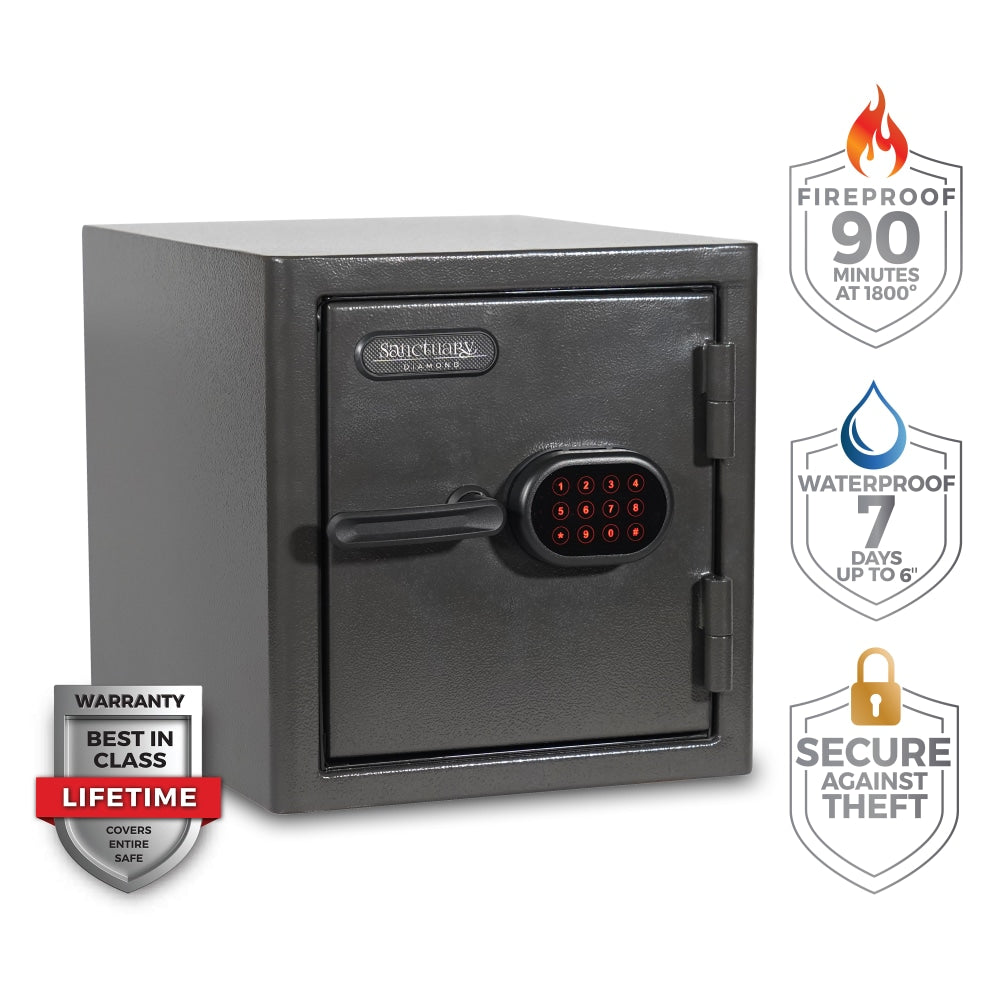 Sanctuary Diamond Digital Home/Office Safe, 1.32 Cu. Ft., Dark Grey Hammertone