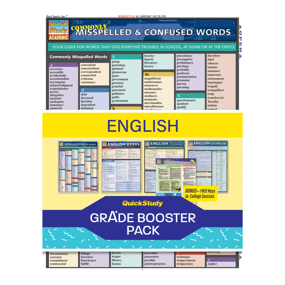 QuickStudy Grade Booster Pack, English