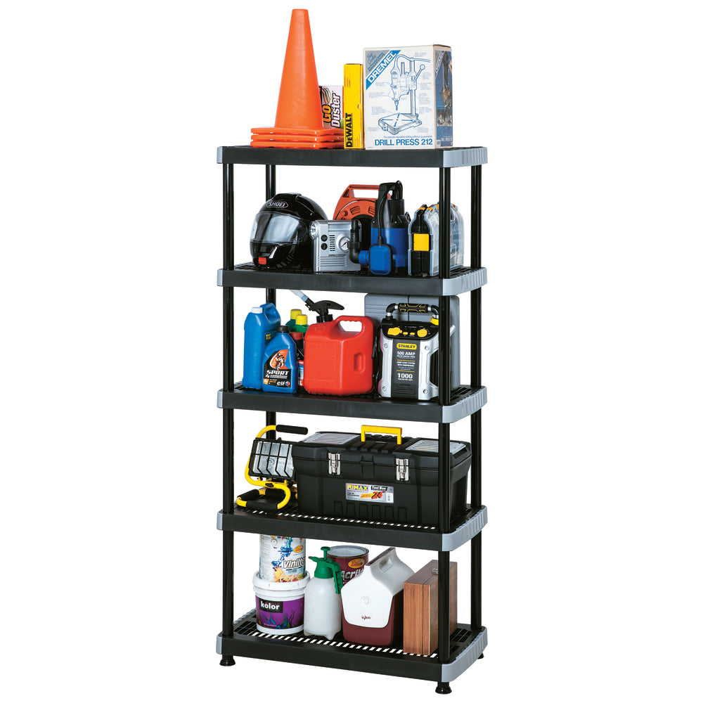 Rimax Heavy-Duty Storage Shelves, 5 Tiers, Black