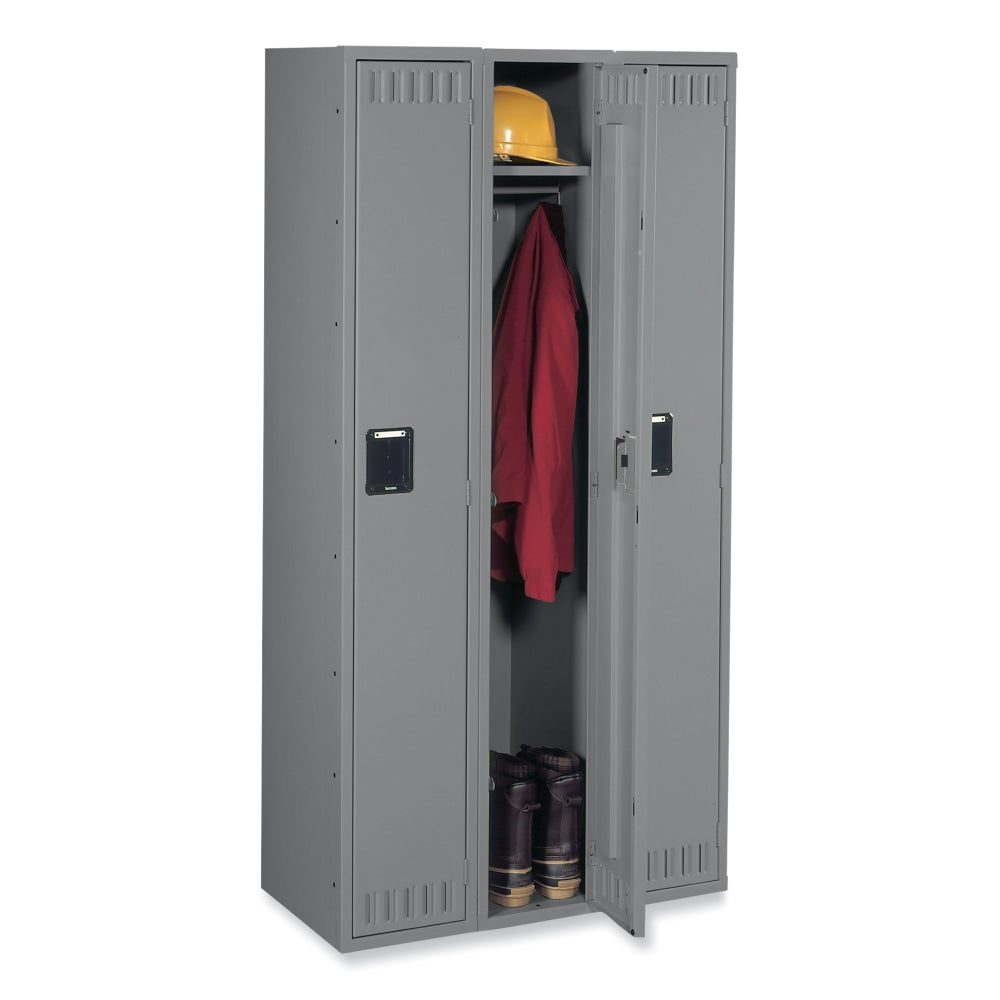 Tennsco Single-Tier Locker, 3-Wide, 72inH x 36inW x 18inD, Medium Gray