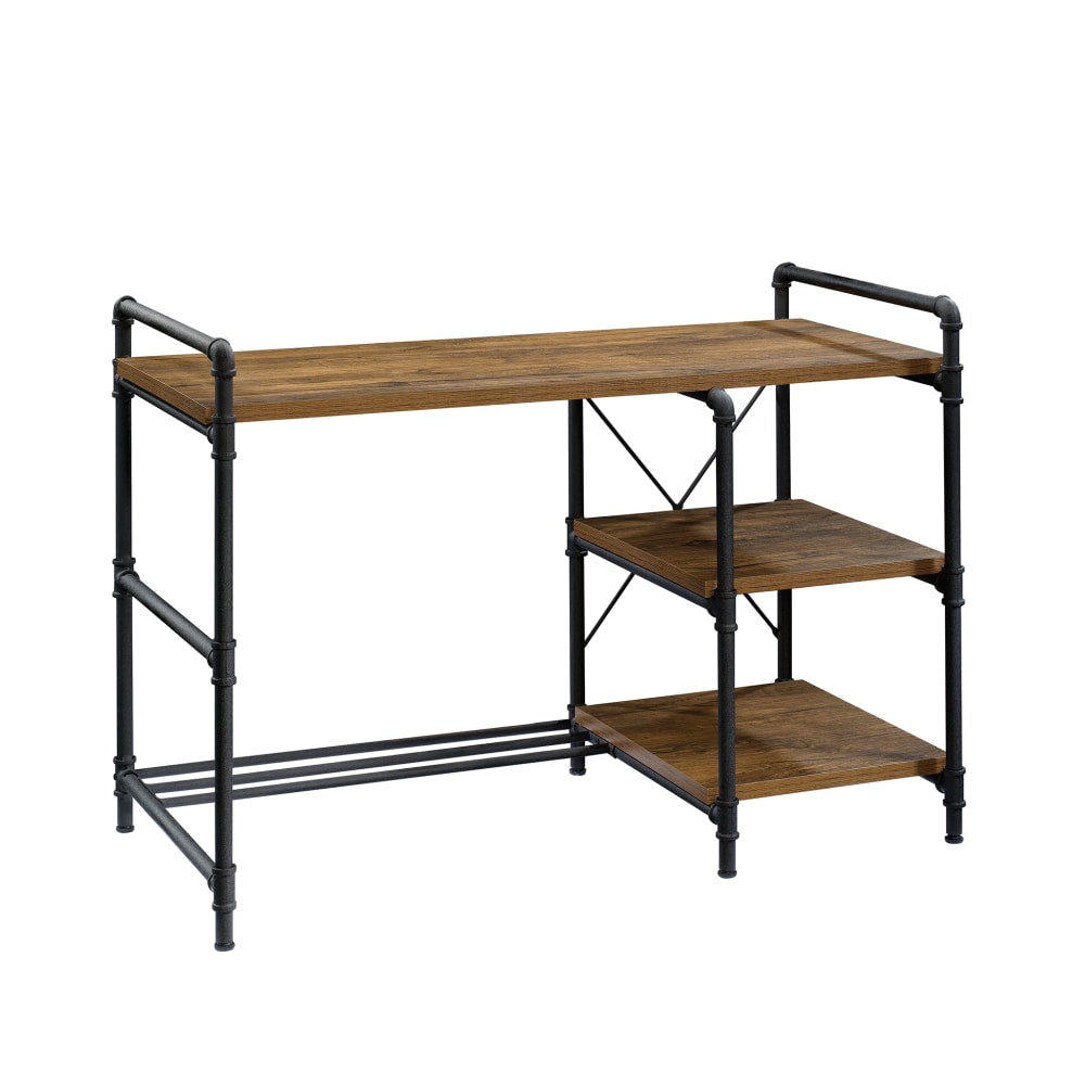 Sauder Iron City 48inW Computer Desk, Checked Oak