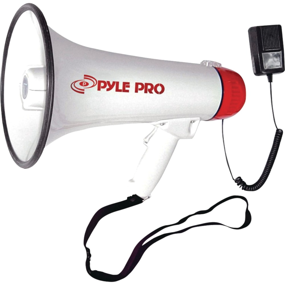 Pyle Professional 40W Megaphone/Bullhorn, 9-1/2inH x 8-1/4inW x 13-1/4inD, White