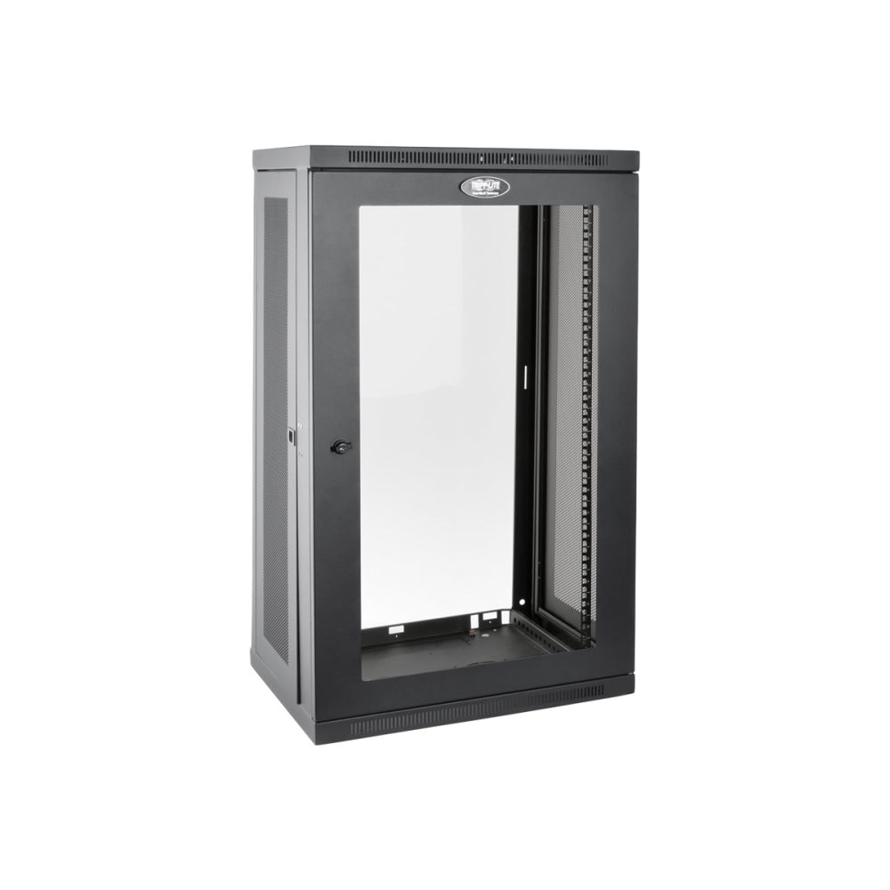 Tripp Lite 21U Wall Mount Rack Enclosure Server Cabinet w/Acrylic Door - For LAN Switch, Patch Panel - 21U Rack Height x 19in Rack Width x 16.50in Rack Depth - Wall Mountable - Black Powder Coat - Steel, Acrylic