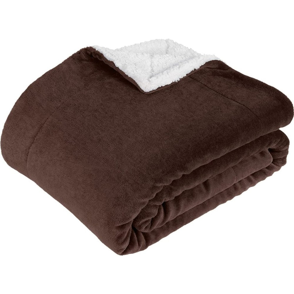 Sedona House Westinghouse Plush Sherpa Throw, 60in x 70in, Brown