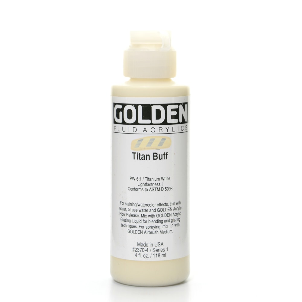 Golden Fluid Acrylic Paint, 4 Oz, Titanium Buff