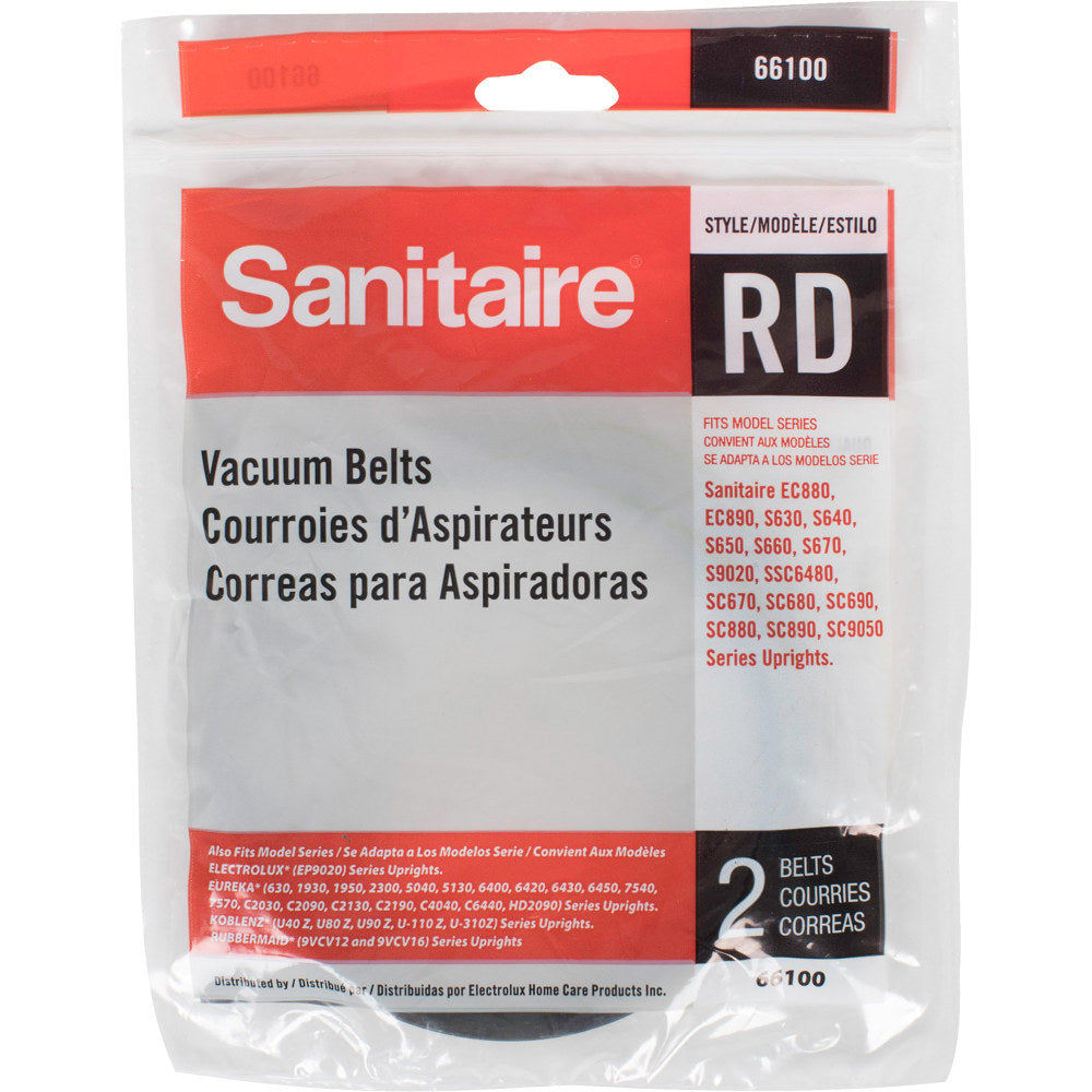 Sanitaire Style RD Vacuum Belt - 2/Pack - Black