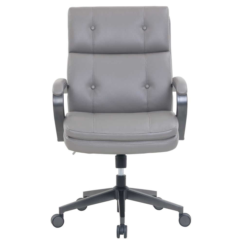 Serta SitTrue Belterra Faux Leather Mid-Back Manager Chair, Gray