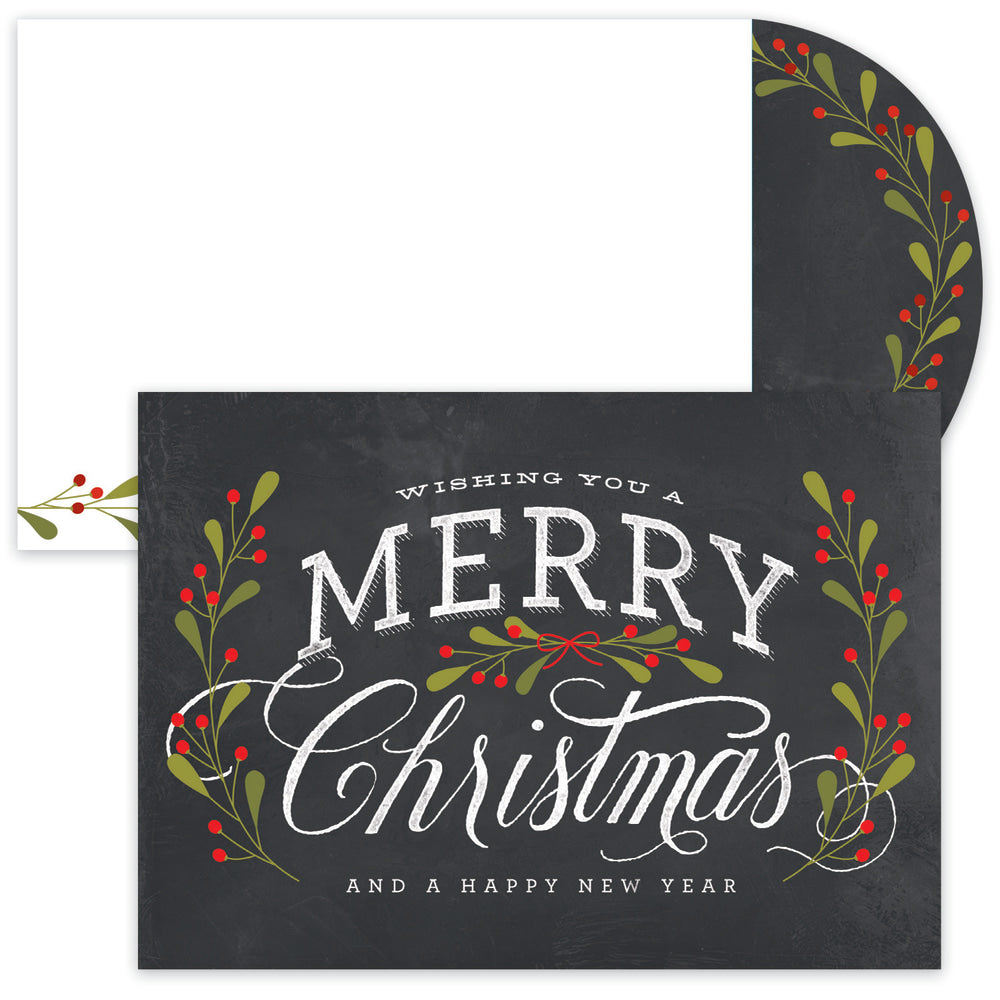 Great Papers! Holiday Greeting Cards With Envelopes, 7 7/8in x 5 5/8in, Merry Christmas Chalkboard, Pack Of 16