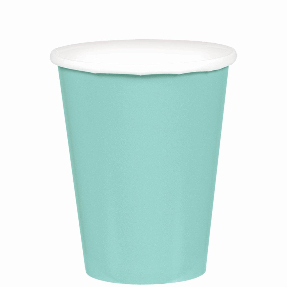 Amscan 68015 Solid Paper Cups, 9 Oz, Robins Egg Blue, 20 Cups Per Pack, Case Of 6 Packs