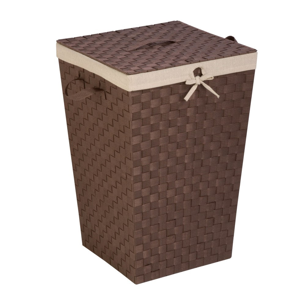 Honey-Can-Do Woven Strap Hamper, 26in x 17in x 17in, Java Brown