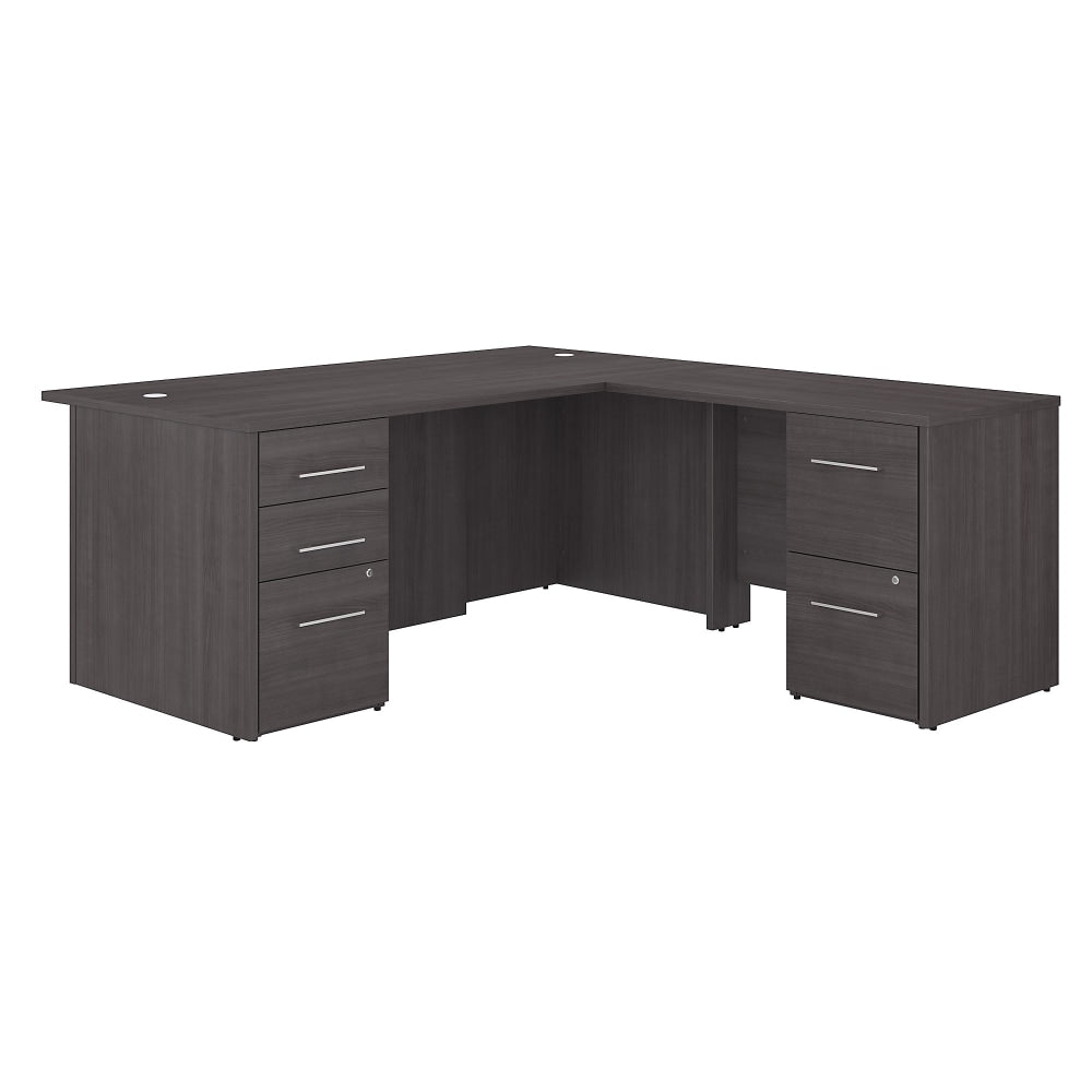 Bush Business Furniture Office 500 72inW L-Shaped Executive Corner Desk With Drawers, Storm Gray, Standard Delivery