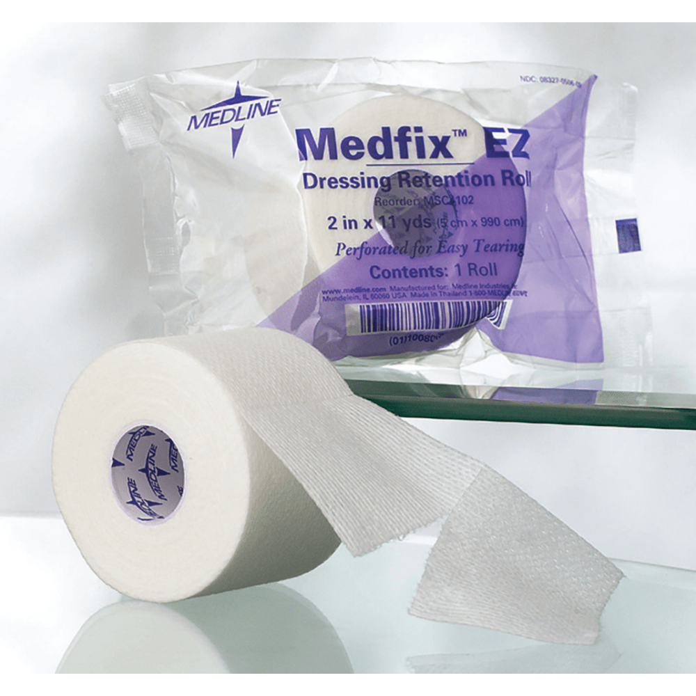 Medline MedFix EZ Wound Tape, 4in x 2 Yd., White, Box Of 12