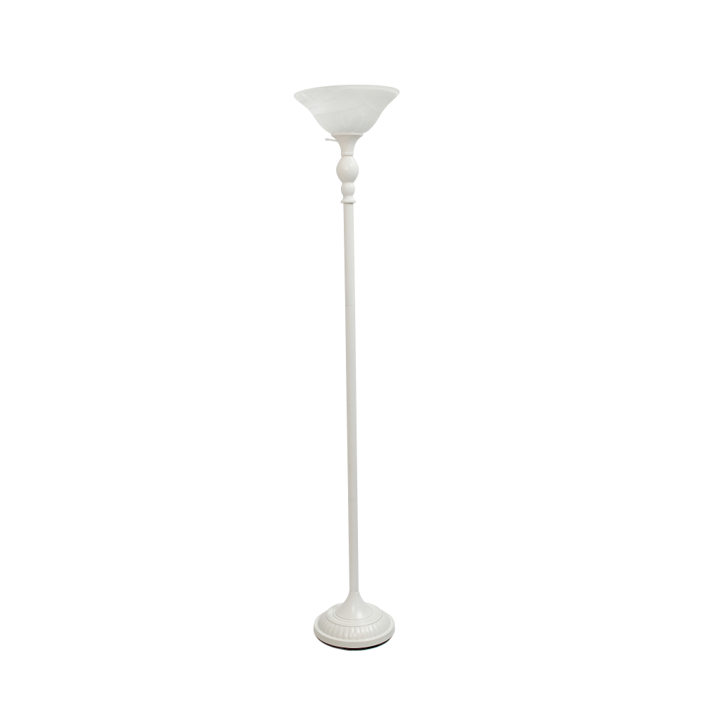 Lalia Home Classic 1-Light Torchiere Floor Lamp, 71inH, White