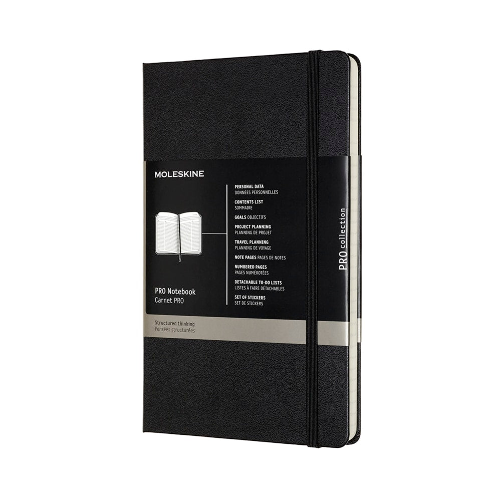 Moleskine PRO Notebook, 5in x 8-1/4in, 240 Pages, Black