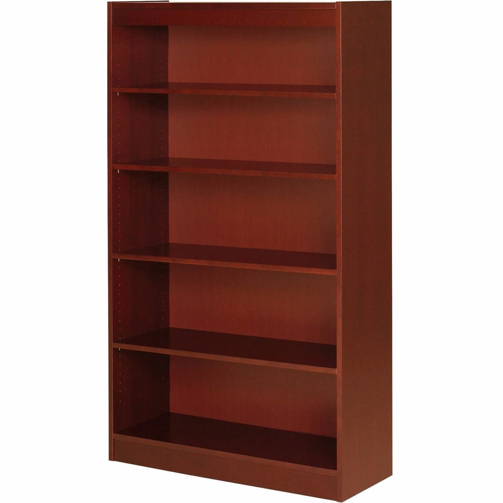 Lorell Veneer Modular Shelving Bookcase, 5-Shelf, 60inH x 36inW x 12inD, Cherry