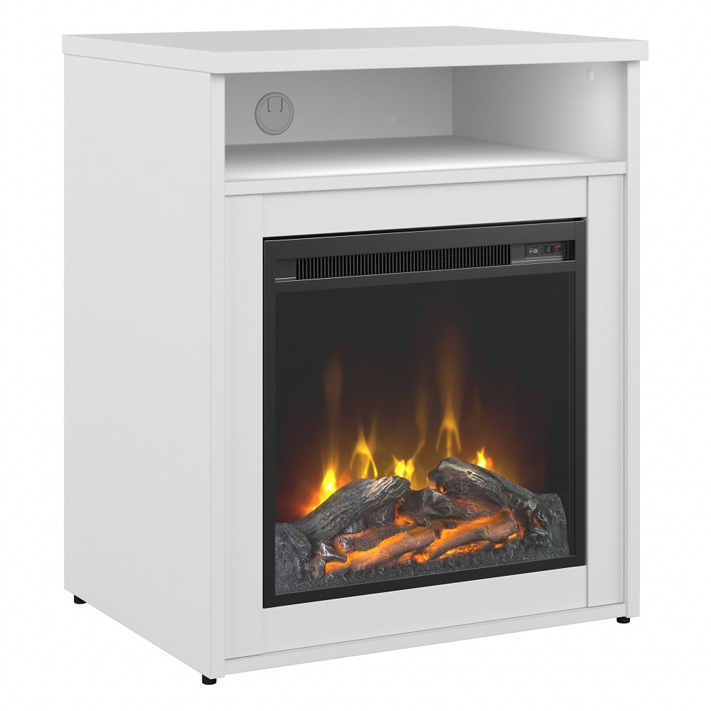 Bush Business Furniture 400 Series 24inW Electric Fireplace With Shelf, White, Standard Delivery