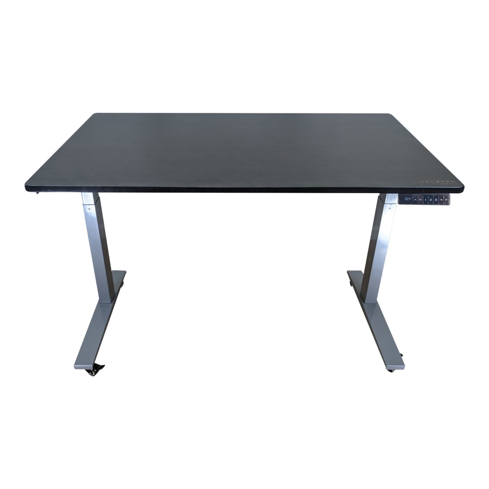 Rise Up Electric Standing Desk 60x30in Black Desktop Dual Motors Adjustable Height Gray Frame (26-51.6in) with memory - Upgrade to a truly ergonomic, motorized sit stand up office desk featuring premium motors - one touch adjusting - memory