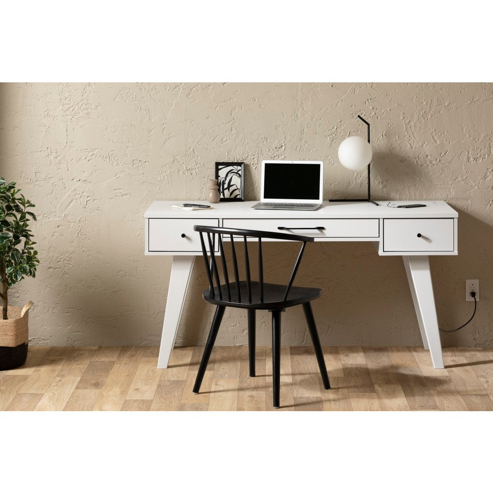 South Shore Helsy 60inW Computer Desk With Power Bar, Pure White