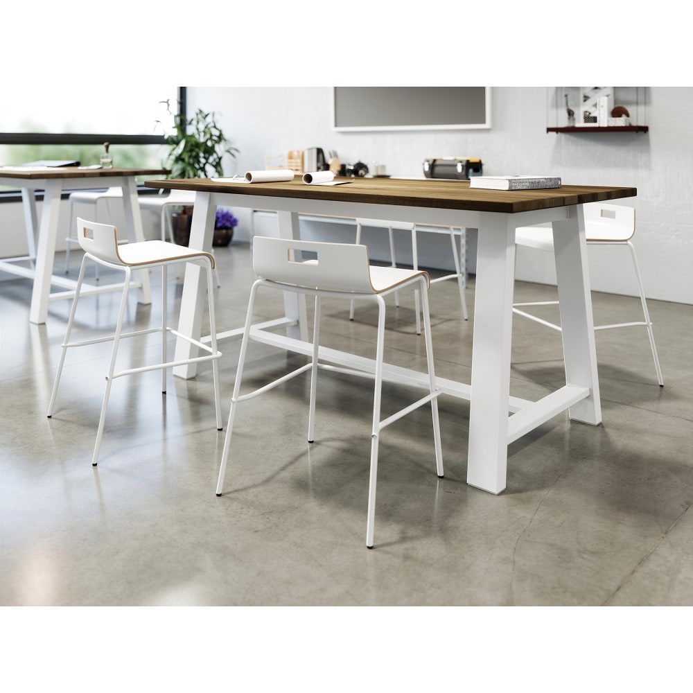 KFI Studios Midtown Dining Table With 8 Chairs, Natural/White