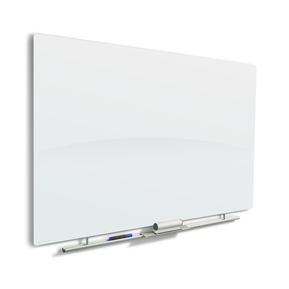 WorkPro Professional Cinema Magnetic Glass Unframed Dry-Erase Whiteboard, 30in x 50in, White