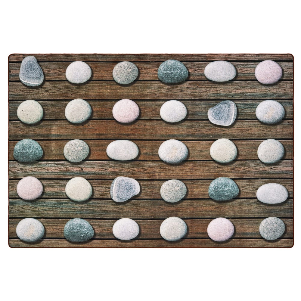 Carpets for Kids Pixel Perfect Collection Stones Seating Rug, 8'x 12', Gray