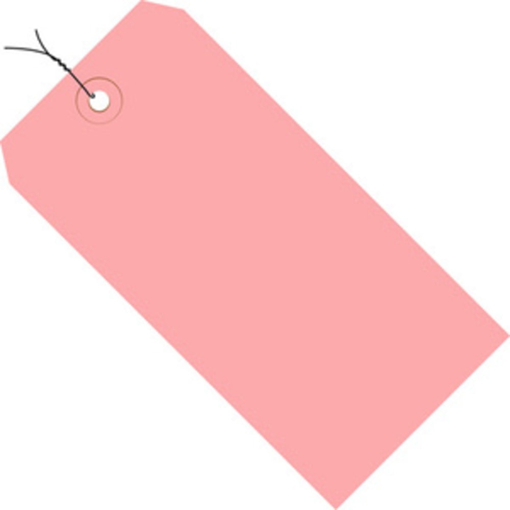 Partners Brand Prewired Color Shipping Tags, #1, 2 3/4in x 1 3/8in, Pink, Box Of 1,000