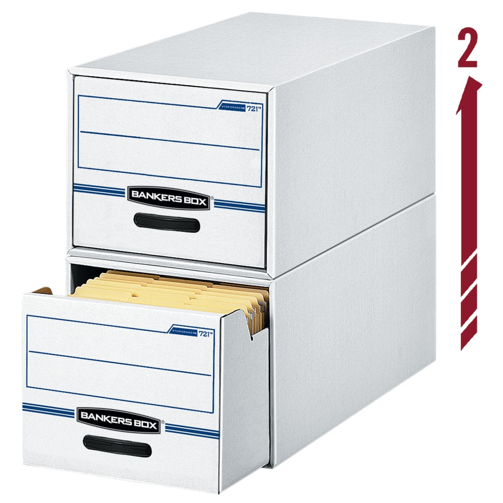 Bankers Box Stor/Drawer File, 10-3/8in x 12-1/2in x 23-1/4in, Letter Size, 60% Recycled, Blue/White