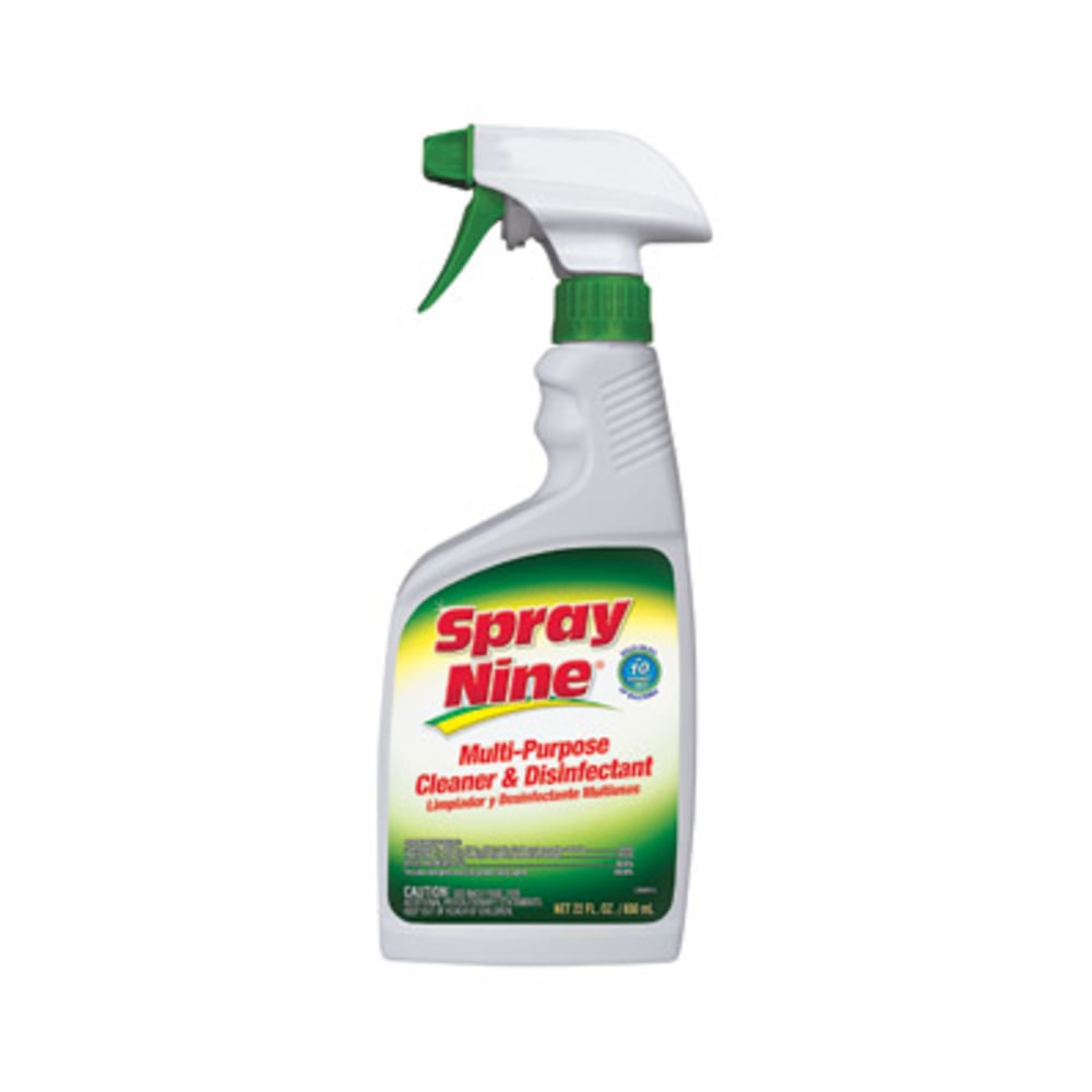 Spray Nine Heavy-Duty Cleaner/Degreaser w/Disinfectant - Spray - 22 fl oz (0.7 quart) - Bottle - 12 / Carton - Clear